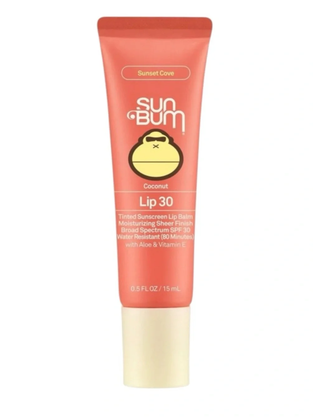 Sun Bum SPF 30 Tinted Lip Balm Sunset Cove Coconut NWT Vegan Coral